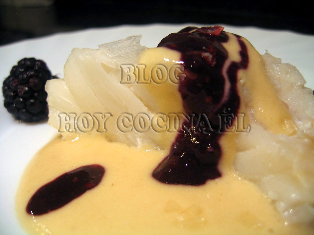 Skrei con crema de purrusalda y mora2